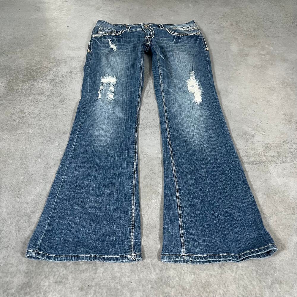 Bootcut Low Rise Hydraulic Women’s Stretch Western Flare Denim Jeans Size: 13/14 - Picture 3 of 11